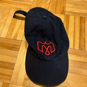 3/15$ 47 Brand Black Hat with Red Embroidery
